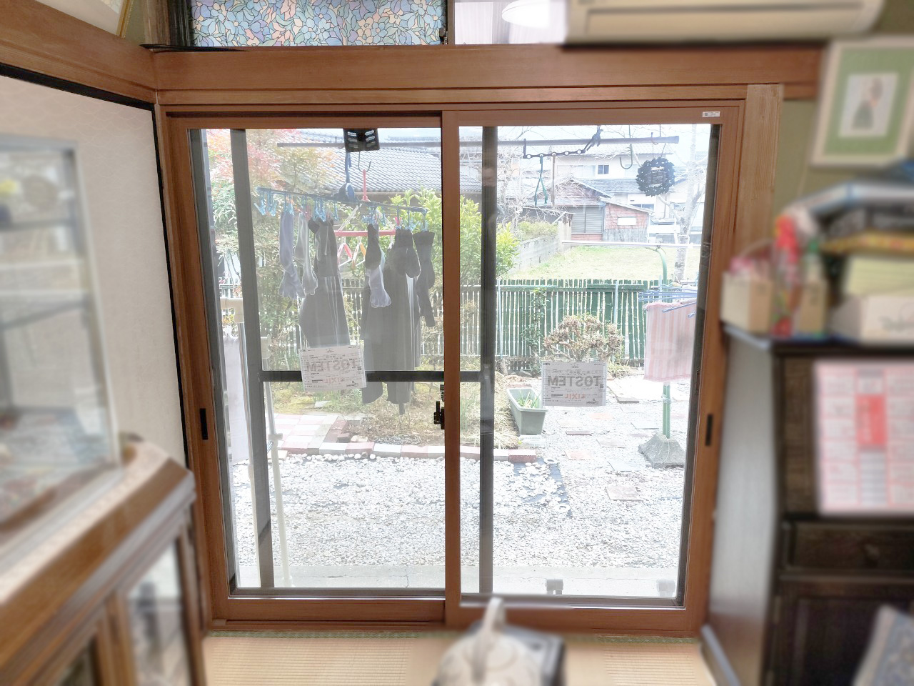 内窓を設置した2枚建掃き出し窓