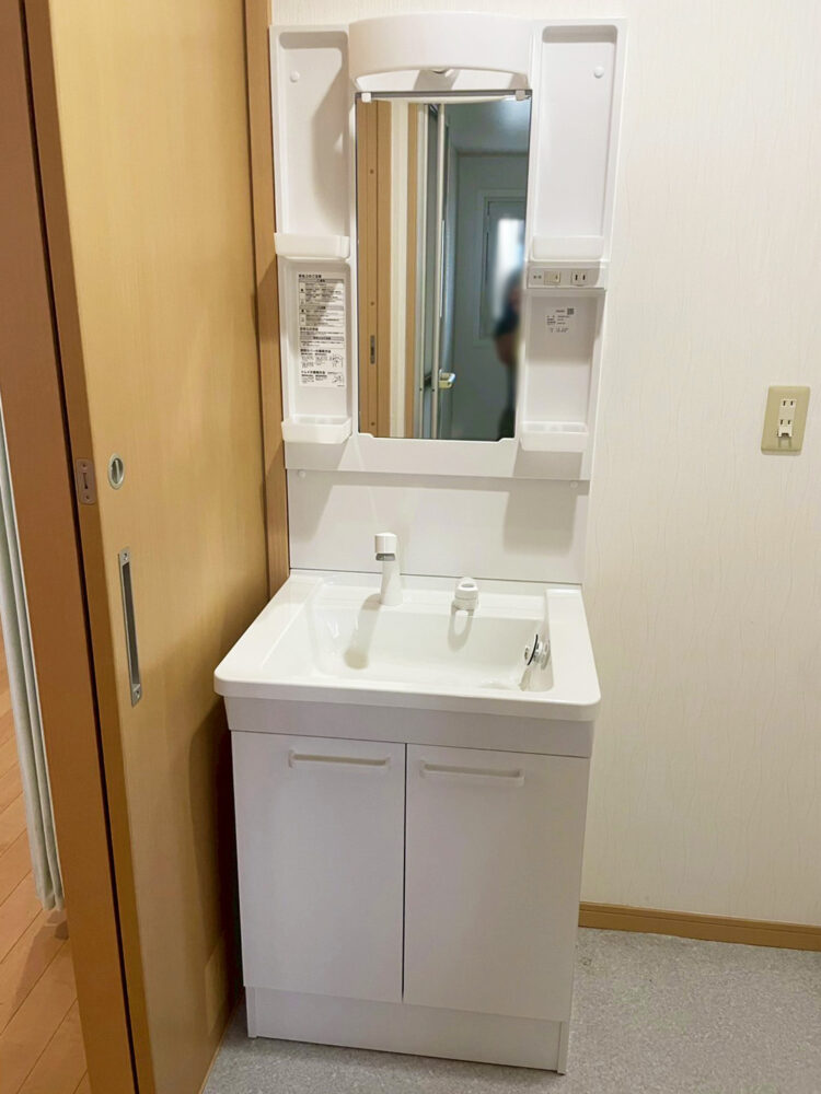 新しく設置した洗面化粧台